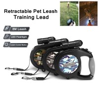 Kingtale Nylon Heavy Duty Led Retractable Dog Leash with Light for Walking