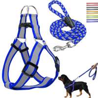 Reflective Dog Harness Step-in PP Dog harness with leash Set XS S M L Safety