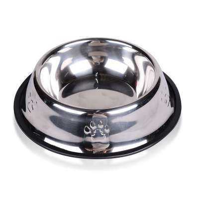 Kingtale Small Medium Large Pet Feeder Bowl Stainless Steel Dog Food Bowl With Rubber Base