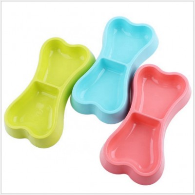 Kingtale Hot Sale Fashion Plastic bone shape Pet Dog Bowl Food Feeder