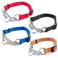 Kingtale Pet Safe Nylon Half Chain Dog Martingale Chain Collar