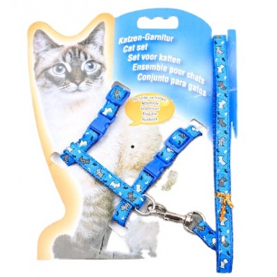 Kingtale Adjustable Escape Proof collar Cat Harness Leash Kitty set for Outdoor Walking